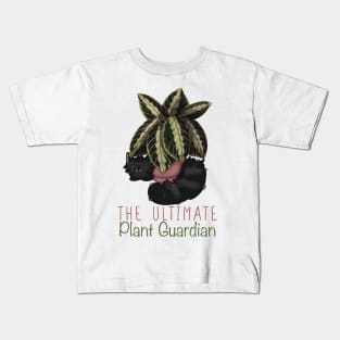 The Ultimate Plant Guardian - Black Cat and Maranta Kids T-Shirt